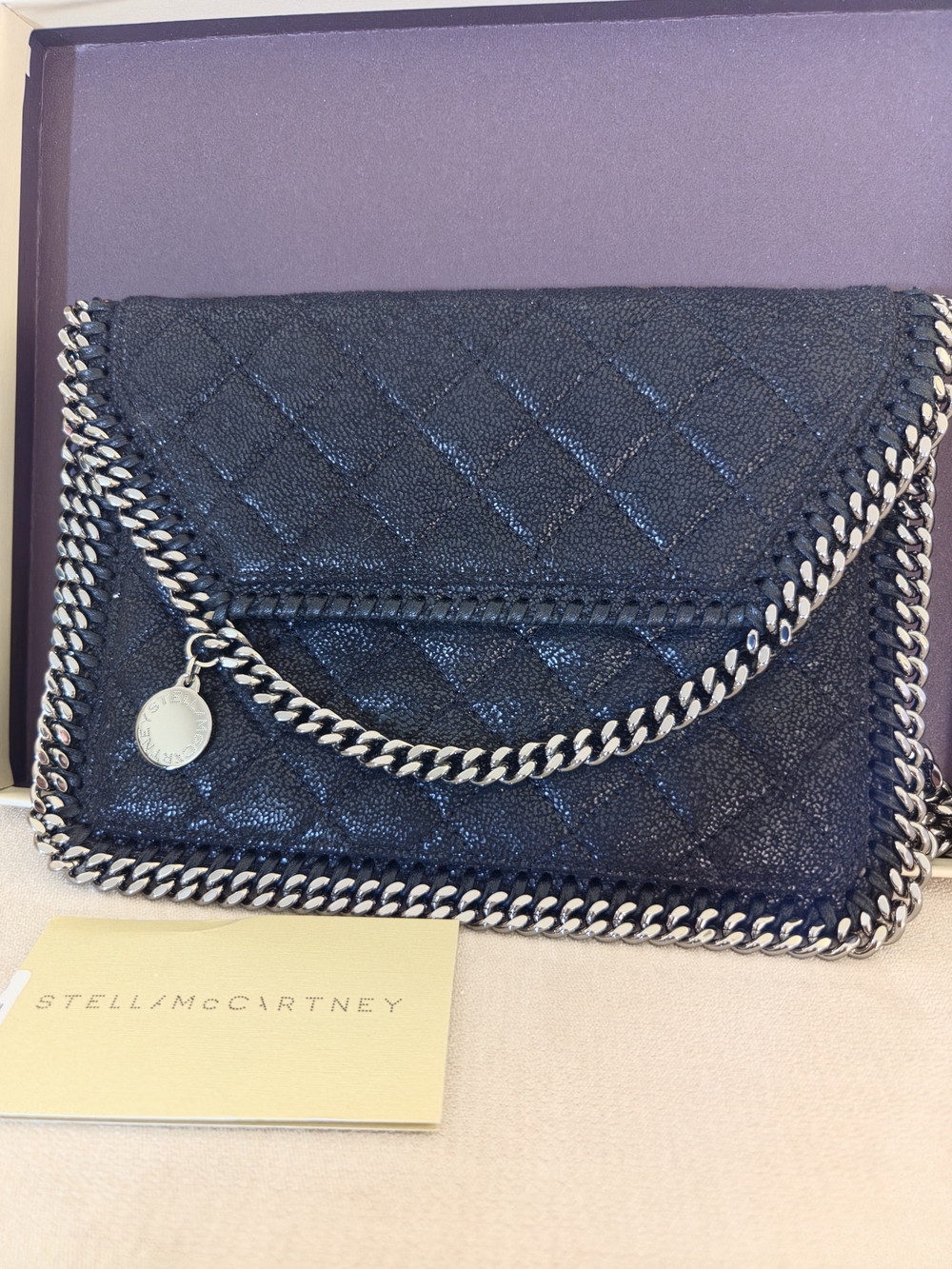 Stella McCartney Black Quilted Chain-Trim Shoulder Bag
